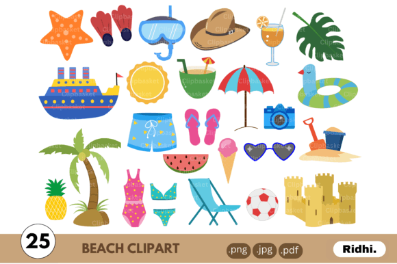 Download Cute Beach Clipart Bundle - Premium Resources