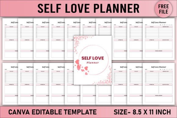 Download Editable Self Love Planner Canva - Self love planner Collection