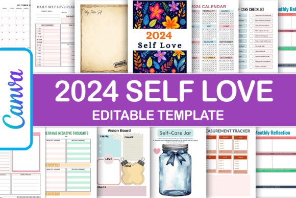 Download Self Love Planner Canva Template - Self love planner Collection