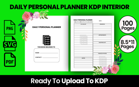 Download DAILY PERSONAL PLANNER KDP INTERIOR - Daily personal planner Collection